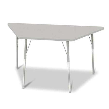 Jonti-Craft Berries Trapezoid Activity Tables, 30 in. x 60 in., A-height, Freckled Gray/Gray/Gray 6443JCA000